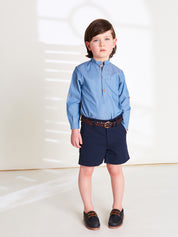 Classic Smart Shorts in Navy (4-10yrs) Shorts  from Pepa London