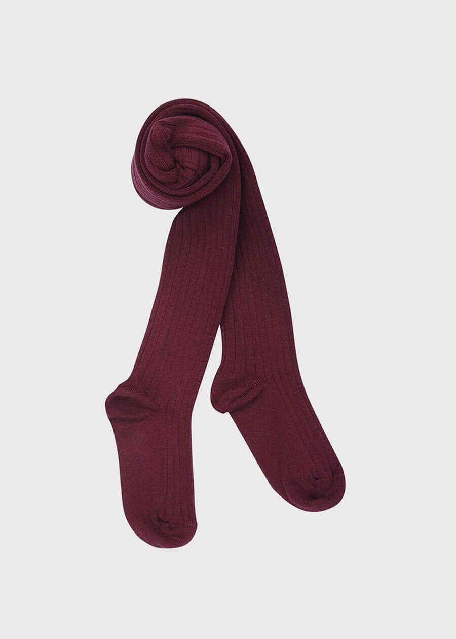 Burgundy Ribbed Tights Pepa London - Main Image
