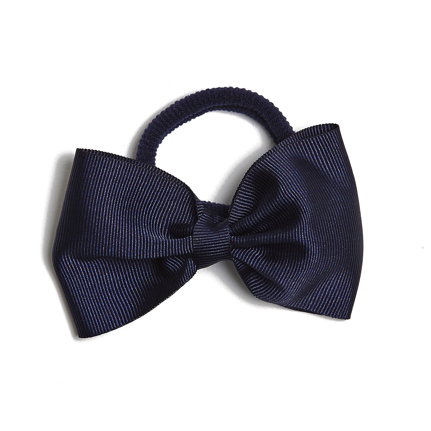 Navy Medium Bow Hair Tie Hair Accessories from Pepa London
