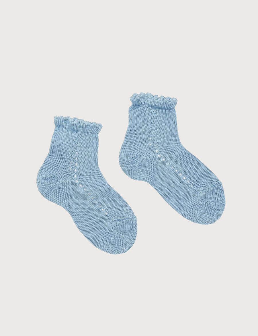 Openwork short socks - Light blue (0mths-6yrs) Socks from Pepa London