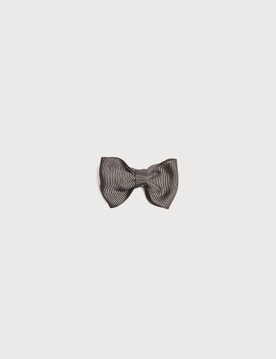 Dark Grey Small Bow Clip Hair Accessories from Pepa London