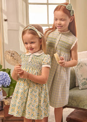 Louisa Floral Thin Bow Hairband in Blue