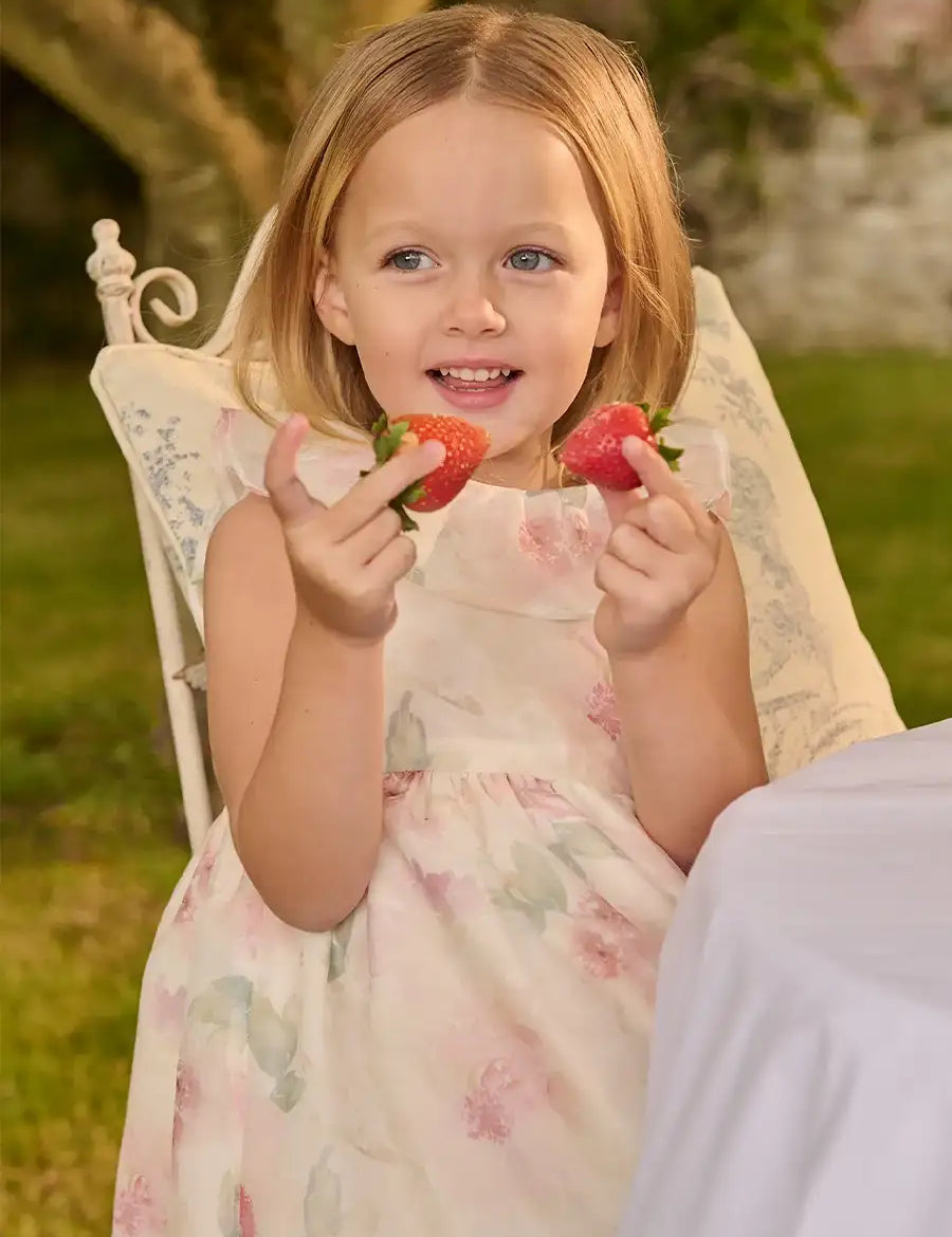 Lillie Floral Sleeveless Dress in Pink (18mths-12yrs) DRESSES from Pepa London