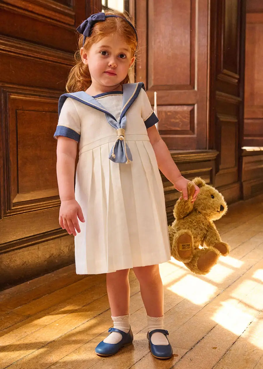 The Royal Mariner Dress in White (2-10yrs) Dresses from Pepa London