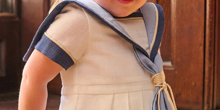 The Royal Mariner Dress in White (2-10yrs) DRESSES from Pepa London