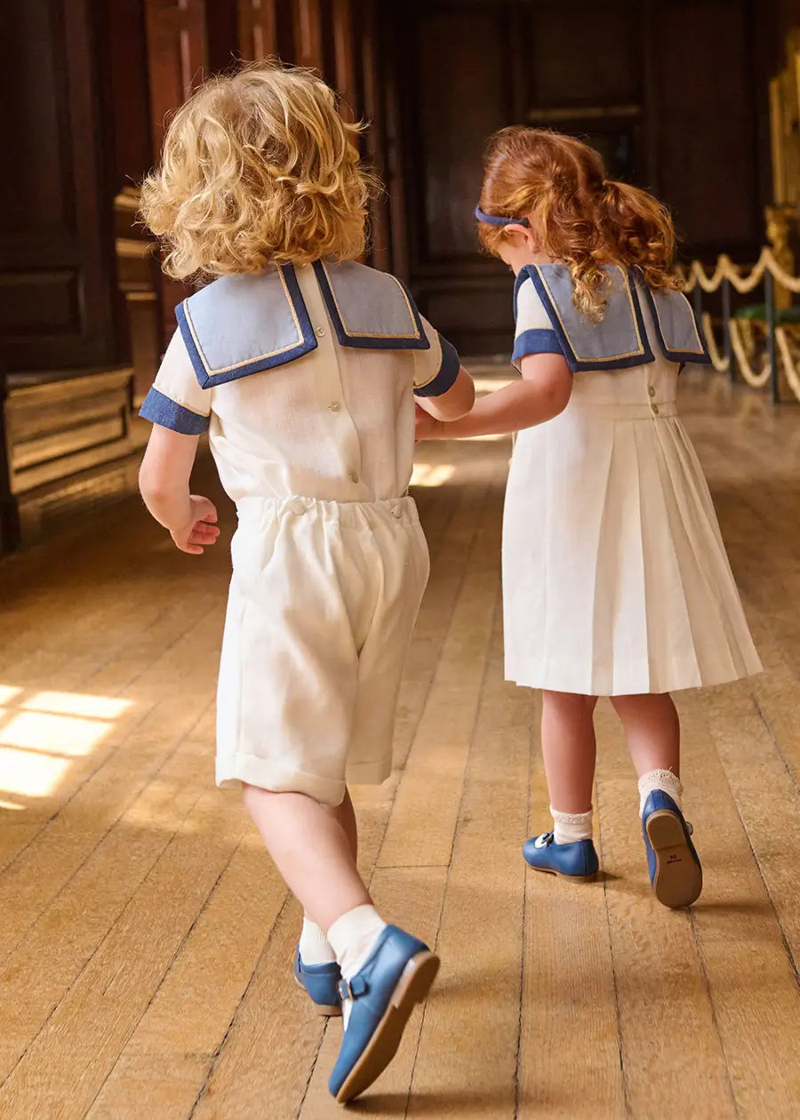 The Royal Mariner Two Piece Set in White (12mths-5yrs) TWO PIECE SETS from Pepa London