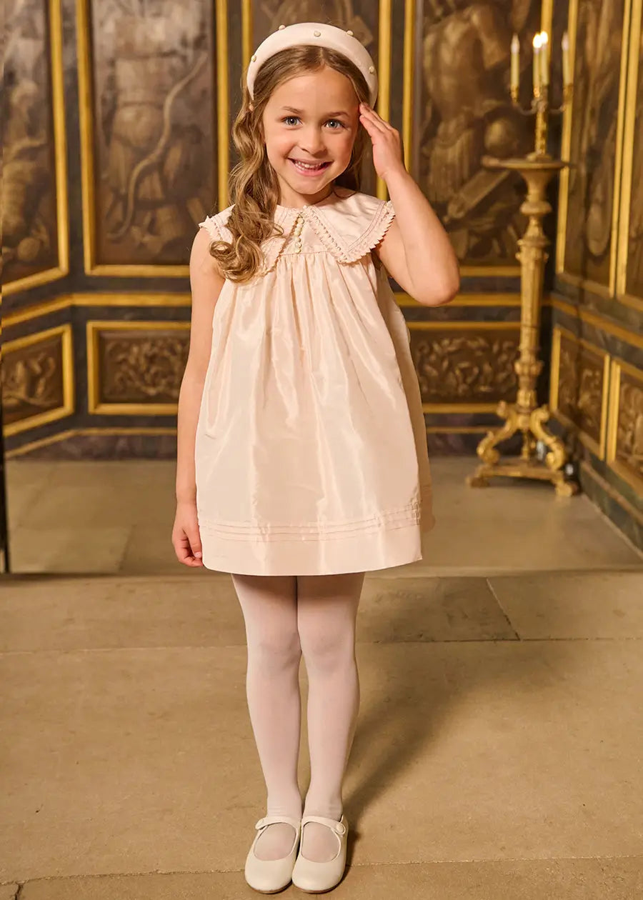 The Royal Silk Dress in Rose (4-10yrs) Dresses from Pepa London