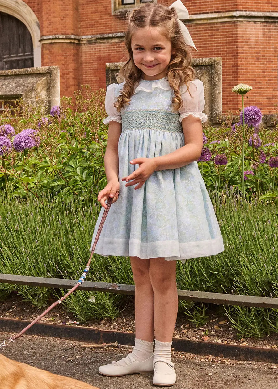 The Regency Floral Organza Dress in Green (2-10yrs) Dresses from Pepa London