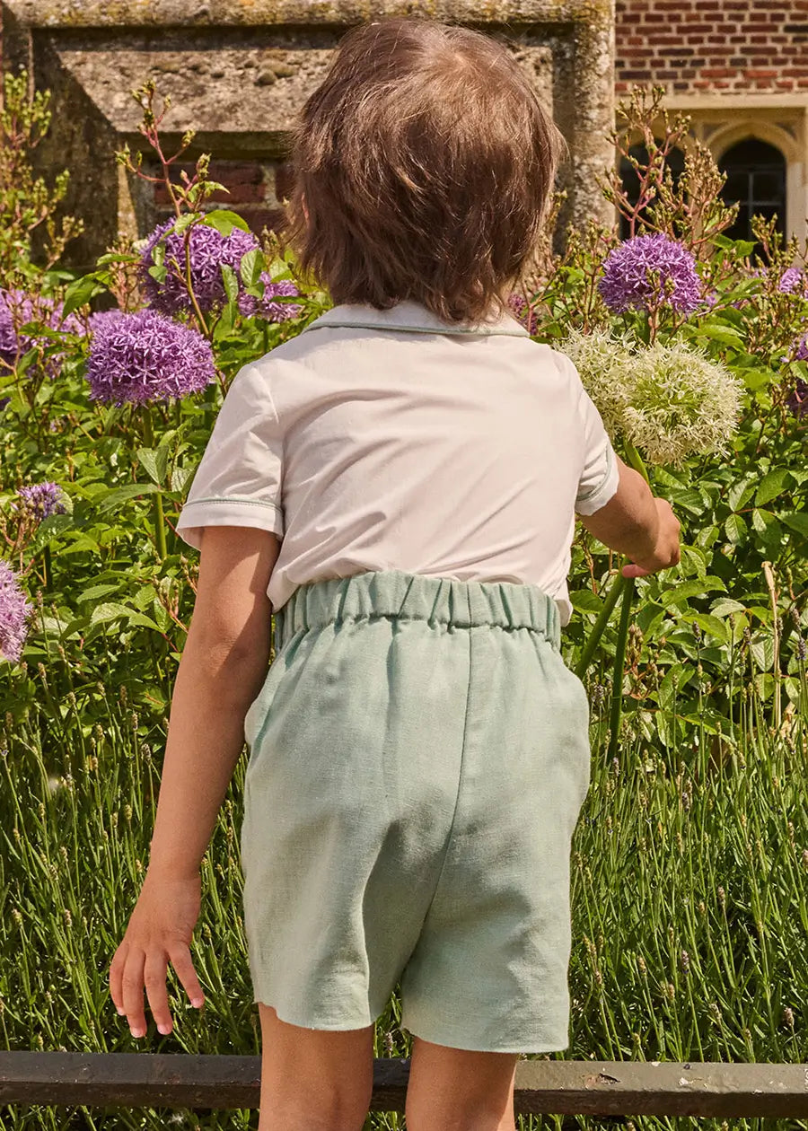 The Regency Floral Hand Smocked Two Piece Set in Green (12mths-5yrs) TWO PIECE SETS from Pepa London