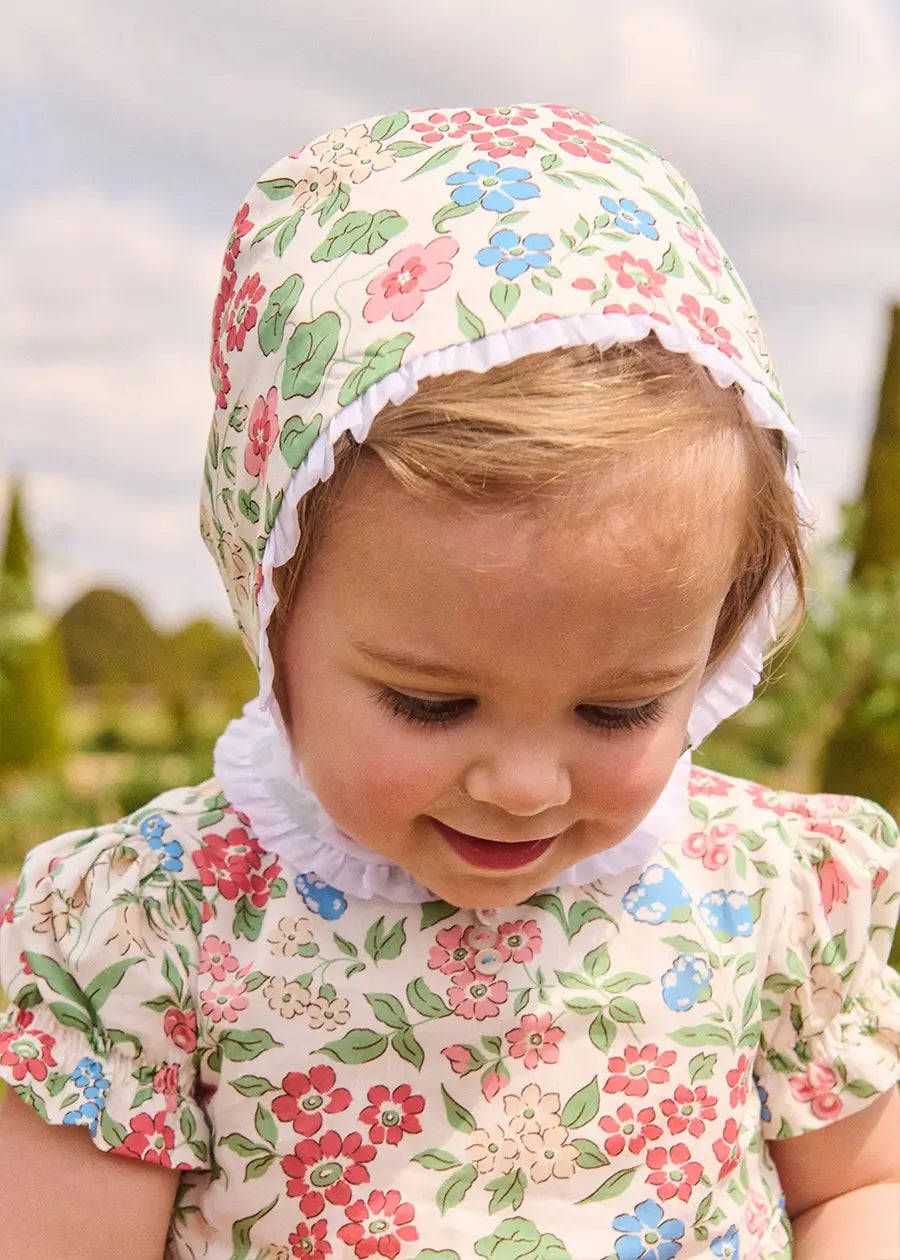 The Royal Floral Bonnet in Cream Made with Liberty Fabric (S-M) Bonnets from Pepa London