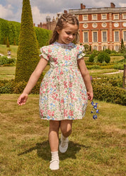 The Royal Floral Dress in Cream Made with Liberty Fabric (4-10yrs) Dresses from Pepa London