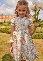 The Royal Floral Dress in Cream Made with Liberty Fabric (4-10yrs) Dresses from Pepa London