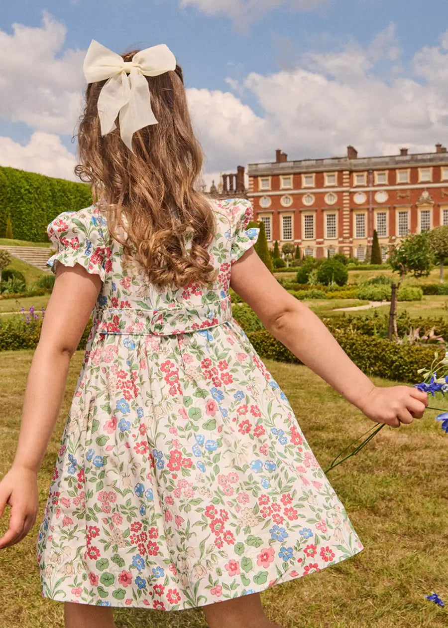 The Royal Floral Dress in Cream Made with Liberty Fabric (4-10yrs) Dresses from Pepa London