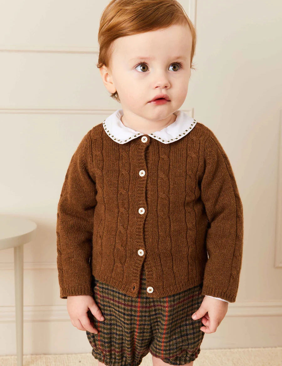 Embroidered Polo Collar Bodysuit in White (0mths-3yrs) Tops & Bodysuits from Pepa London