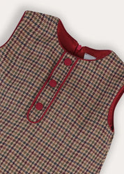 Glenmore Houndstooth Sleeveless Pinafore Dress in Brown (2-10yrs) Dresses from Pepa London