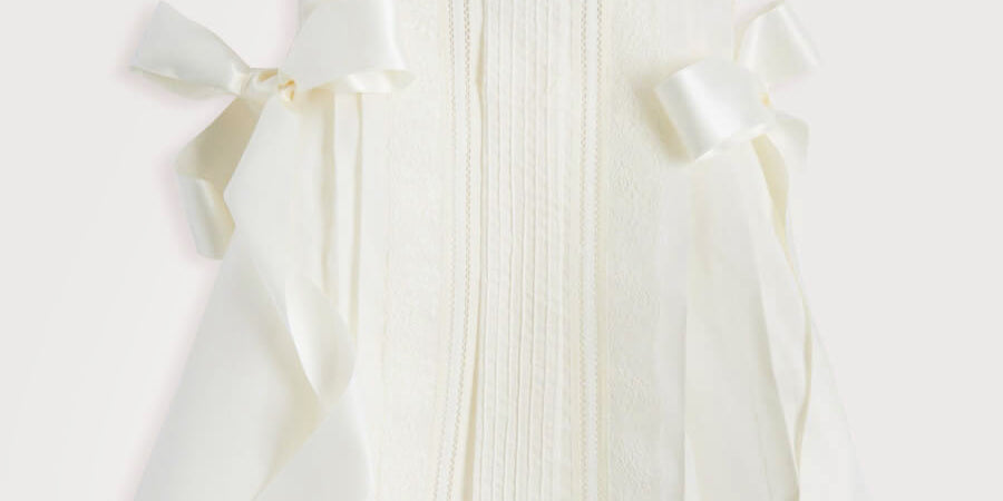 Cream Panelled Christening Gown (3mths-5yrs) Dresses from Pepa London