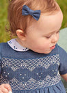 Plain Small Bow Clip in Royal Blue Hair Accessories  from Pepa London