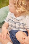 The French Blue Hand Smocked Two-Piece Set Baby Boy Look Look  from Pepa London