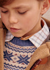 Rutherford Check Polo Collar Long Sleeve Shirt in Brown (3-10yrs) Shirts  from Pepa London