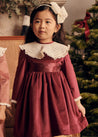 The Velvet Burgundy Dress Baby Girl Look Look  from Pepa London