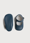 Leather Mary Jane Pram Shoes in Classic Blue (17-20EU) Shoes  from Pepa London