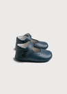 Leather Mary Jane Pram Shoes in Classic Blue (17-20EU) Shoes  from Pepa London