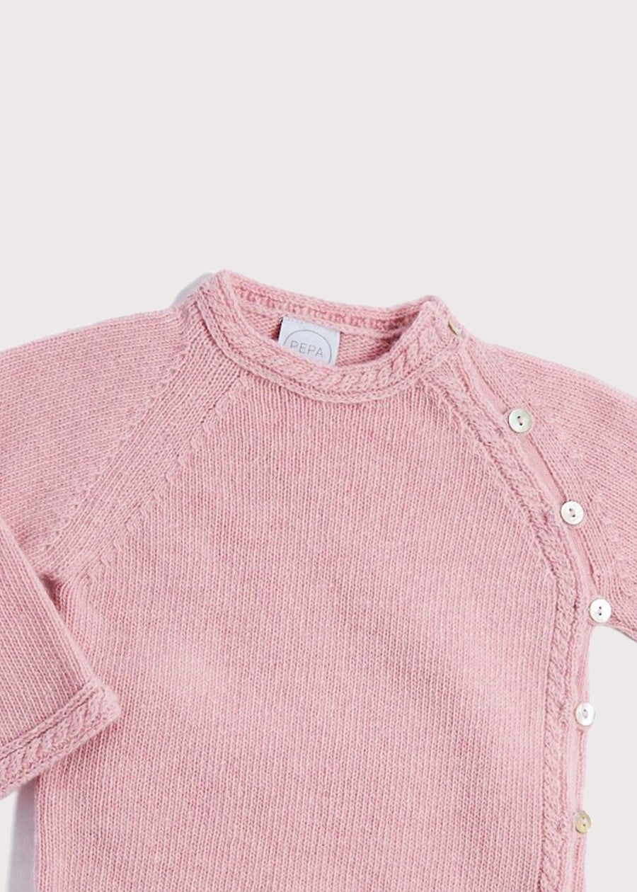 Pink Cashmere Set with Jumper and Trousers (0-6mths) Sets  from Pepa London
