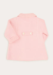 Knitted Double Breasted Coat In Pink (6mths-2yrs) COATS  from Pepa London