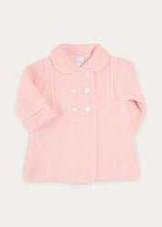 Knitted Double Breasted Coat In Pink (6mths-2yrs) COATS  from Pepa London