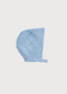Winter Knitted Blue Wool Bonnet Knitted Accessories  from Pepa London