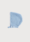 Winter Knitted Blue Wool Bonnet Knitted Accessories  from Pepa London