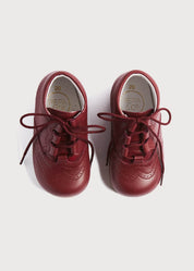 Oxford Baby Booties in Burgundy (20-26EU) Shoes  from Pepa London
