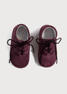 Suede Oxford Baby Booties in Burgundy (20-26EU) Shoes from Pepa London