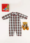 The Sussex Tartan All-In-One Pyjama Baby Girl Look Look  from Pepa London