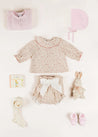 Ophelia Floral Long Sleeve Blouse in Pink (1-6mths) Blouses  from Pepa London