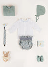 Two Button Baby Cardigan in Green (1-9mths) Knitwear from Pepa London