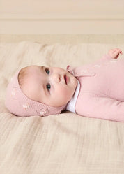 Openwork Knitted Bonnet in Pink (S-L) Knitted Accessories from Pepa London