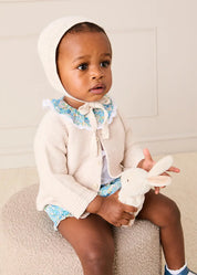 Leontyne Floral Ruffle Collar Lace Detail Bodysuit in Blue Made with Liberty Fabric (1mth-3yrs) Tops & Bodysuits from Pepa London