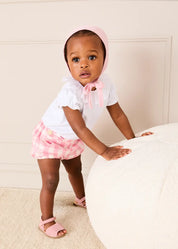 Broderie Anglaise Frill Collar Bodysuit in White (1mth-3yrs) Tops & Bodysuits from Pepa London