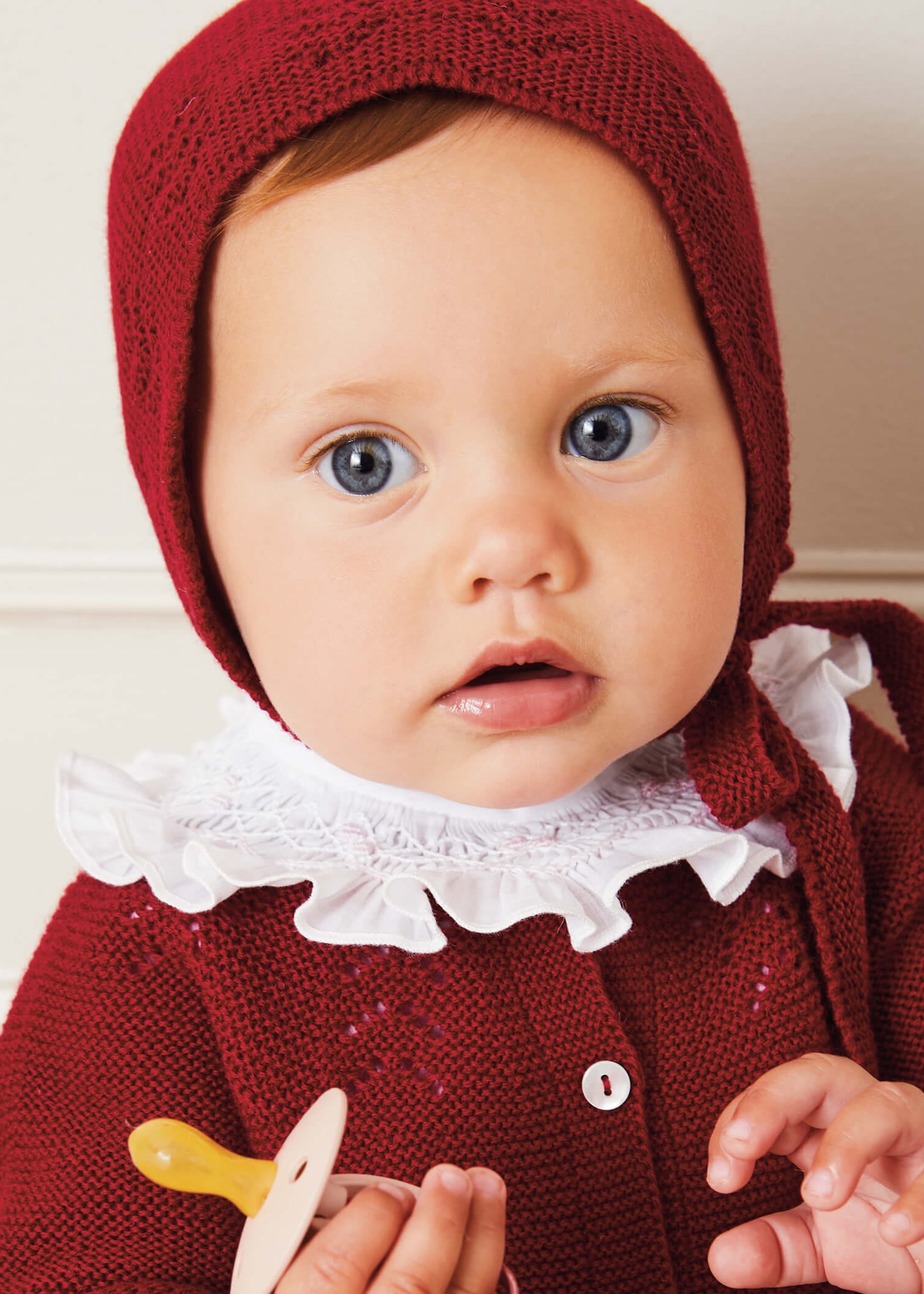 Hand Smocked Collar Long Sleeve Blouse In Baby Pink (0-12mths) BLOUSES  from Pepa London