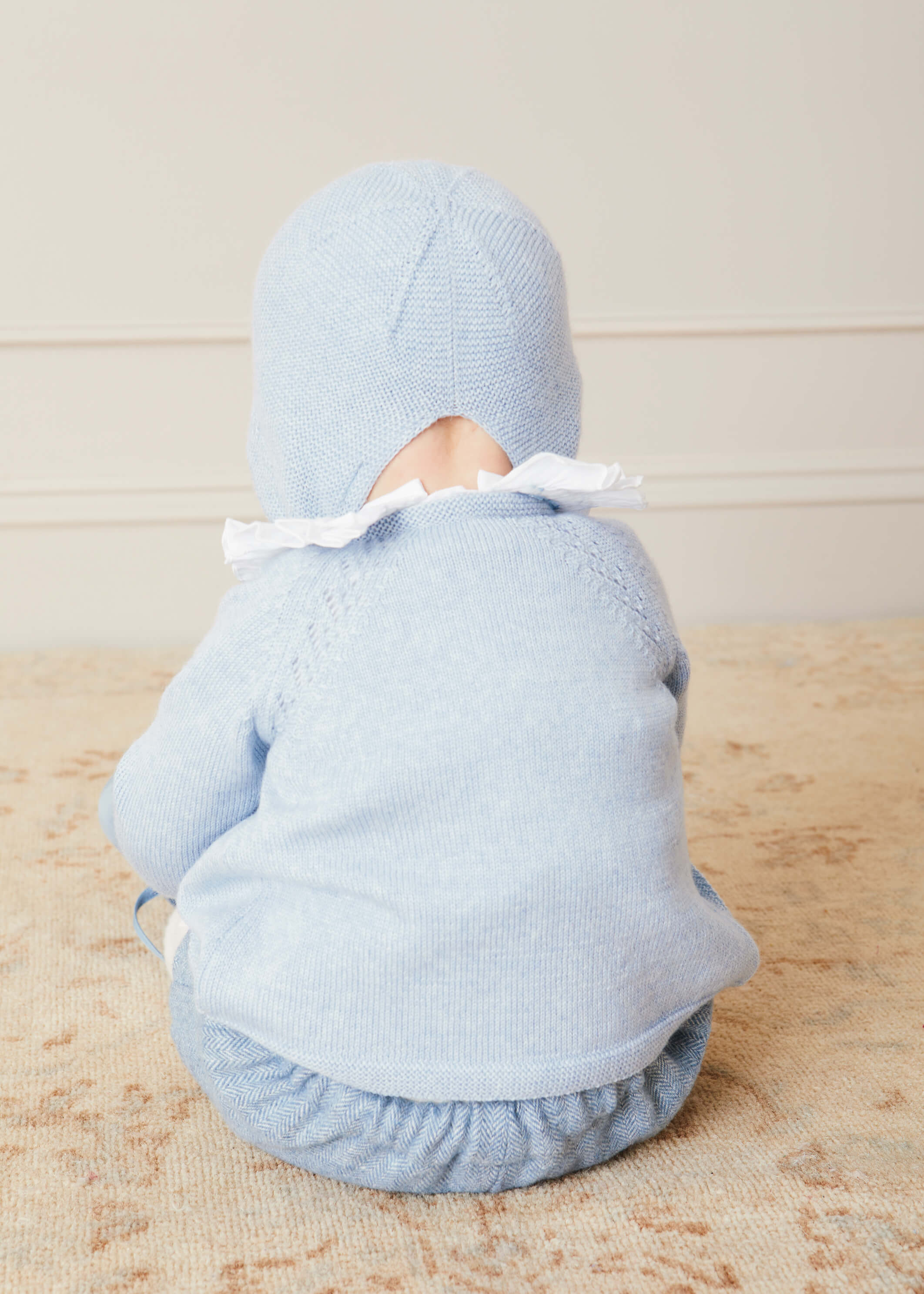 Two Button Baby Cardigan In Light Blue (1-9mths) KNITWEAR  from Pepa London