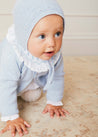 Two Button Baby Cardigan In Light Blue (1-9mths) KNITWEAR  from Pepa London