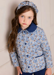Beatrice Floral Scrunchie Hairband in Blue (OS) Hair Accessories from Pepa London