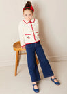 Cherry Motif Crochet Cardigan in Beige (2-10yrs) KNITWEAR from Pepa London