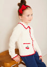 Cherry Motif Crochet Cardigan in Beige (2-10yrs) KNITWEAR from Pepa London