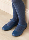 Leather Mary Jane Shoes in Blue (25-34EU) Shoes  from Pepa London