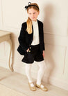 Velvet Gold Button Shorts in Black (4-10yrs) Shorts  from Pepa London