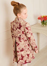 Eleanor Floral Jaquard Coat in Burgundy (4-10yrs) Coats  from Pepa London