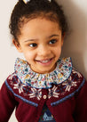 Fair Isle Cardigan in Burgundy (12mths-10yrs) Knitwear  from Pepa London