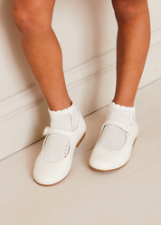 Leather Celebration Mary Jane Shoes in Ivory (20-34EU)
